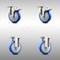 Service Caster 5 Inch 316SS Blue Polyurethane Swivel Top Plate Caster Lock Brake 2 Rigid, 2PK SCC-SS316TTL20S514-PPUB-BLUE-2-R-2 - alternate 1